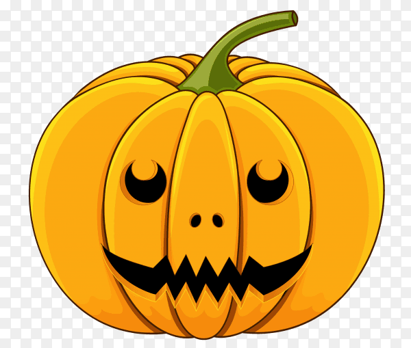 Flat design halloween pumpkin Illustration on transparent background PNG