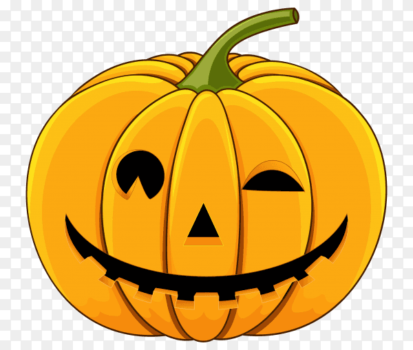 Flat design halloween pumpkin on transparent PNG