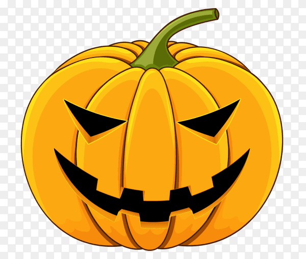 Flat design halloween pumpkin on transparent background PNG