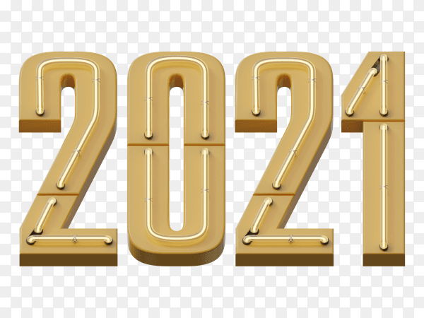 Flat design new 2021 year clipart PNG