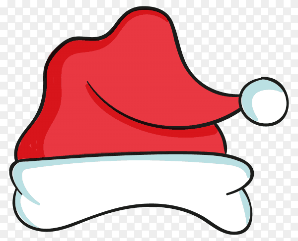 Flat design santa claus hat illustration on transparent background PNG