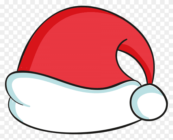 Flat design santa claus hat premium vector PNG