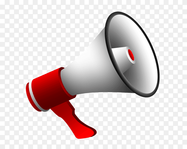 Flat megaphone design on transparent background PNG
