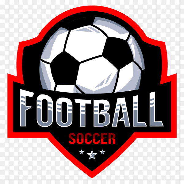 Football logo design on transparent background PNG