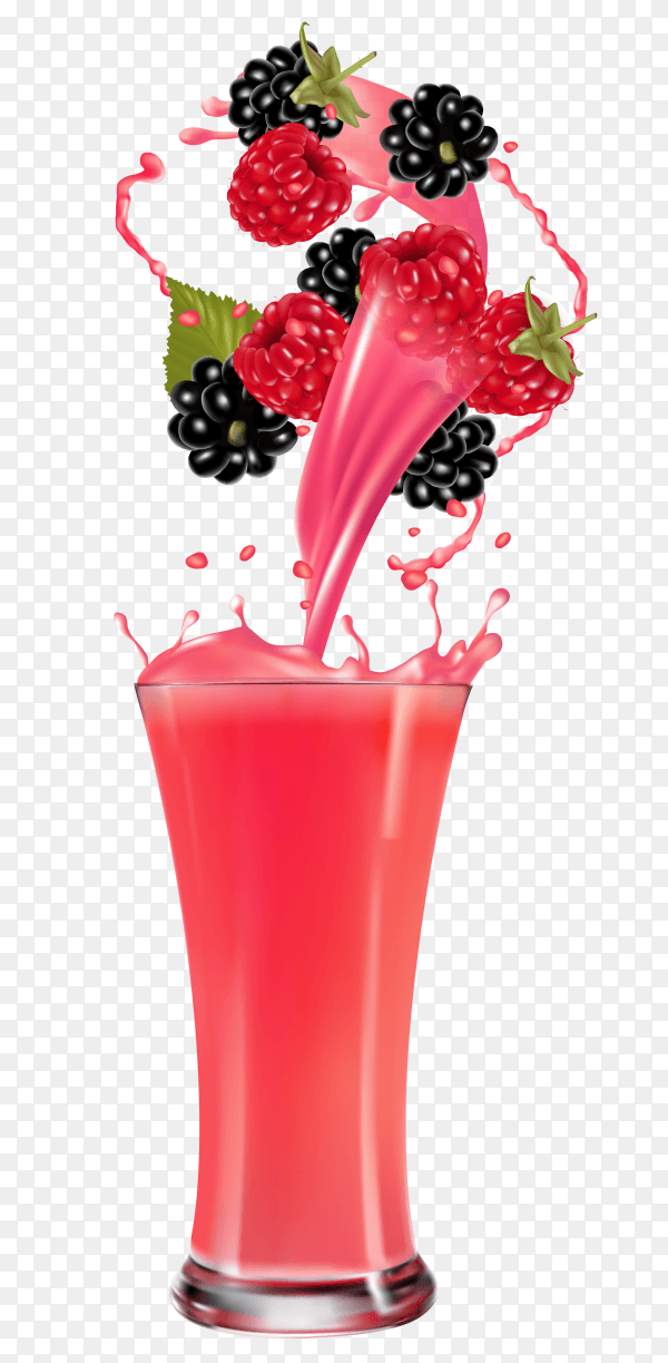 Fresh berries juice premium vector PNG