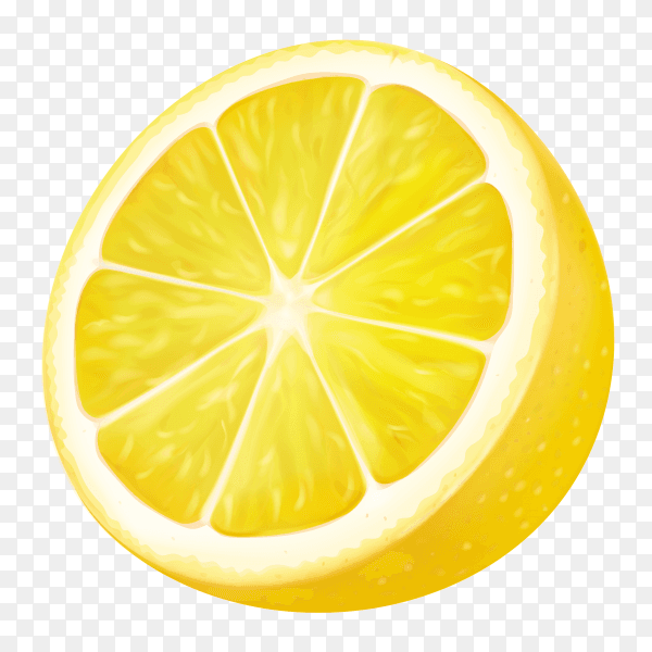 Fresh lemone illustration on transparent background PNG