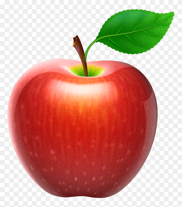Fresh red apple isolated on transparent background PNG