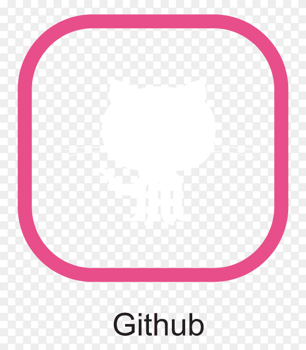 Github icon in flat design on transparent PNG