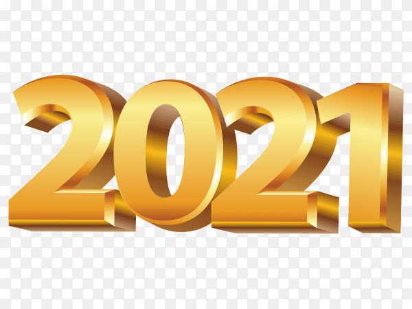 Golden new year 2021 premium vector PNG