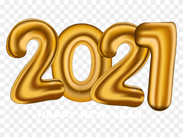 Golden new year 2021 style premium vector PNG
