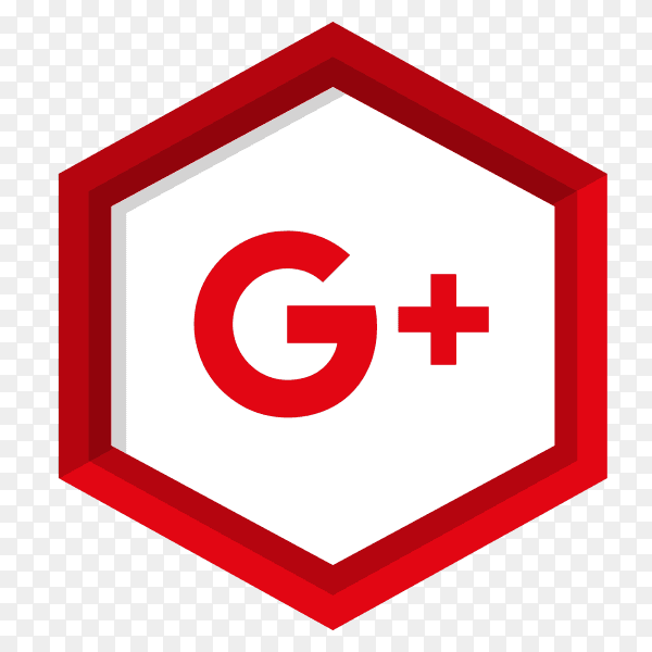 Google plus icon with flat design premium vector PNG