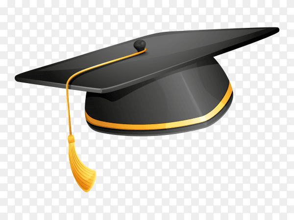 Graduation cap illustration on transparent background PNG