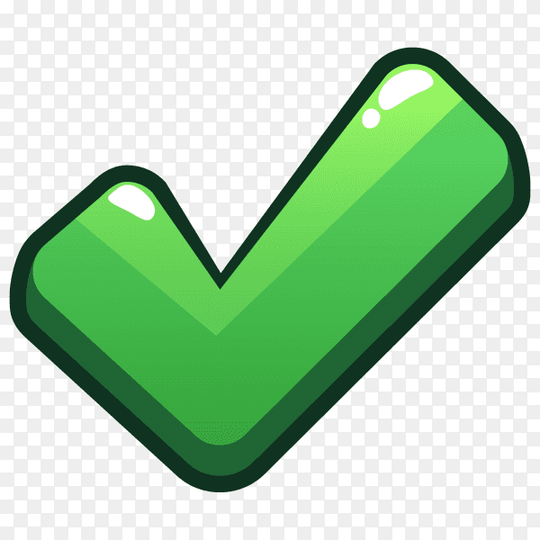 Green correct icon premium vector PNG