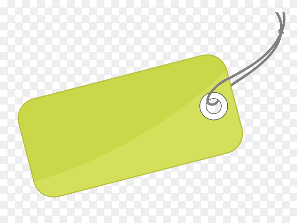 Green empty label design on transparent background PNG