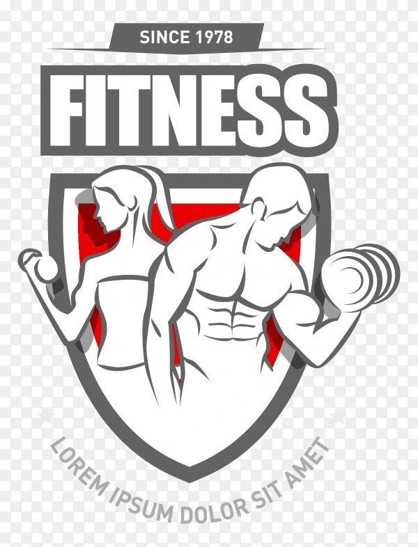 Gym club logo template on transparent background PNG