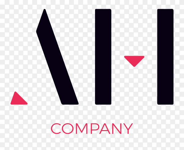H Company logo template on transparent background PNG