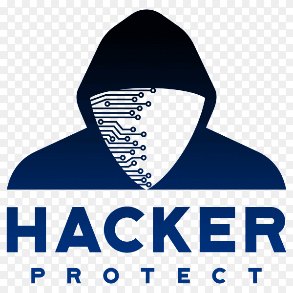 Hacker and shield sign symbol for Protection Hacker logo design premium vector PNG