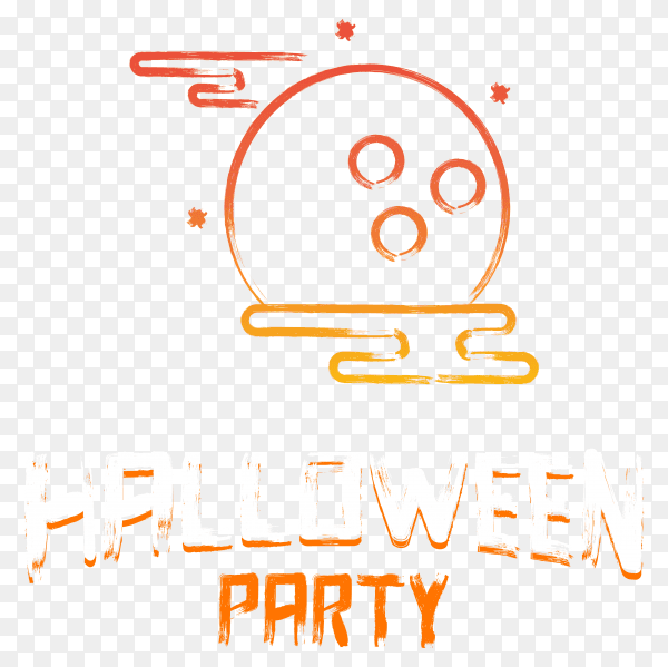 Halloween party banner on transparent background PNG