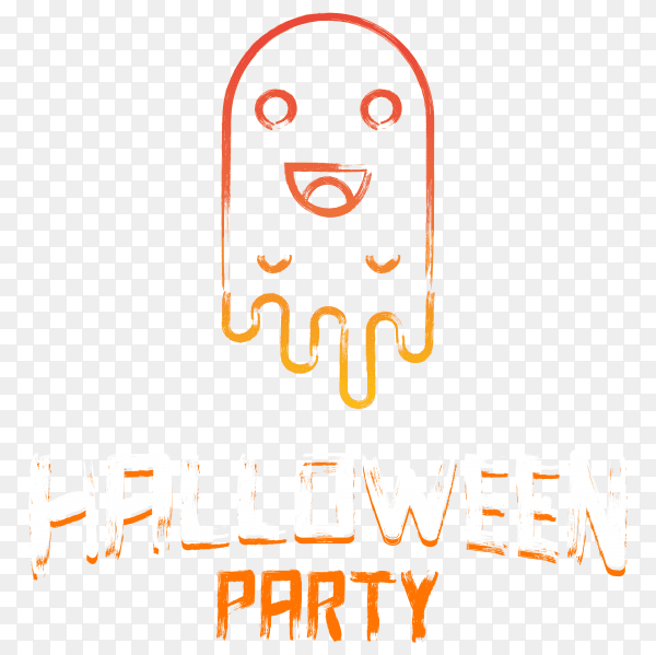Halloween party design on transparent background PNG