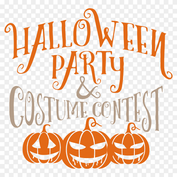 Halloween party poster design on transparent background PNG