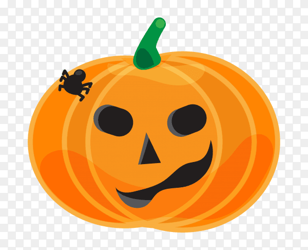Halloween pumpkin cartoon face on transparent background PNG