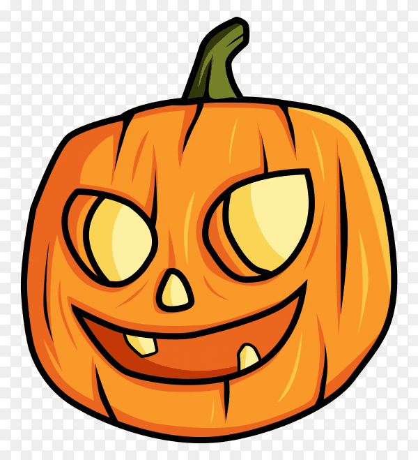 Halloween pumpkin character on transparent background PNG