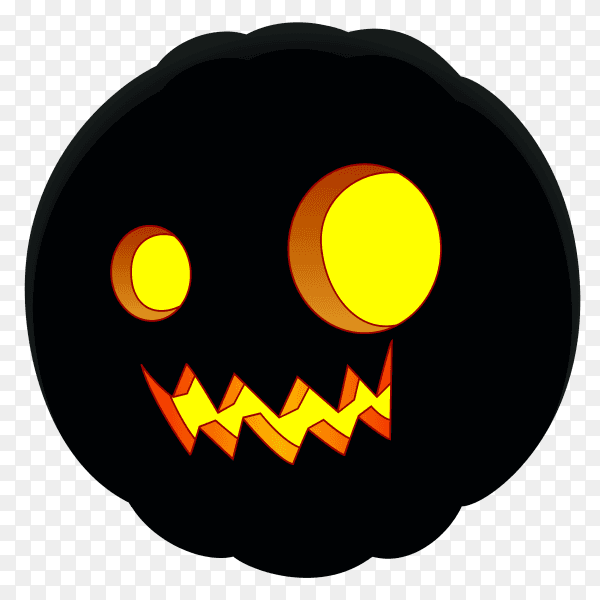Halloween pumpkin character with black color on transparent background PNG