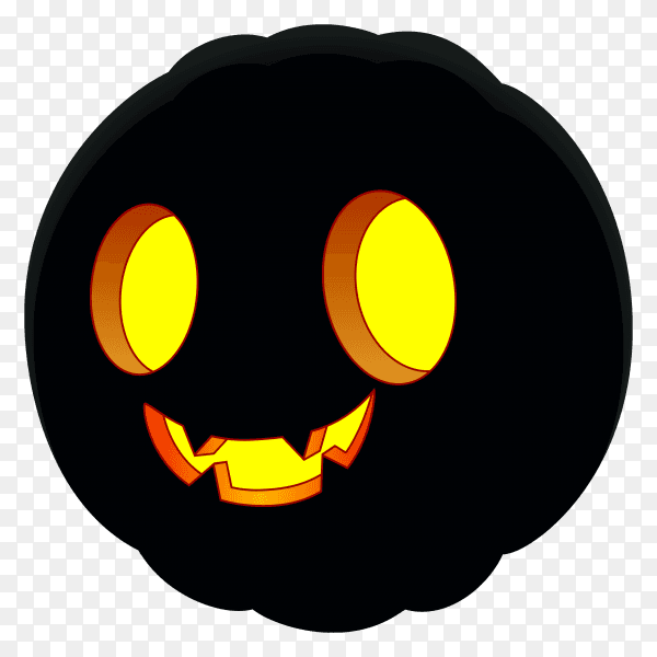 Halloween pumpkin face character on transparent background PNG
