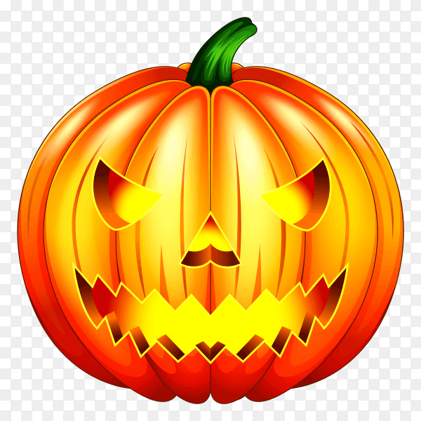 Halloween pumpkin head jack lantern on transparent PNG