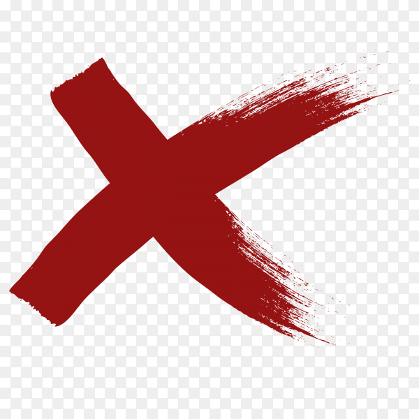 Hand drawing red incorrect icon on transparent background PNG