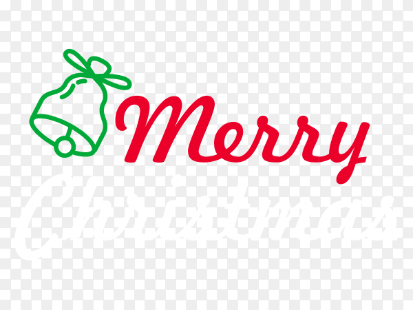 Hand drawn merry christmas on transparent background PNG