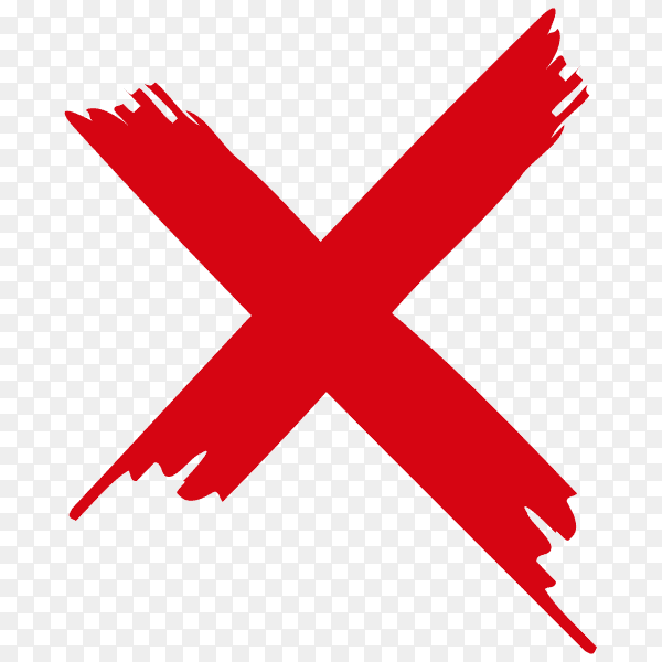 Hand drawn red incorrect icon premium vector PNG