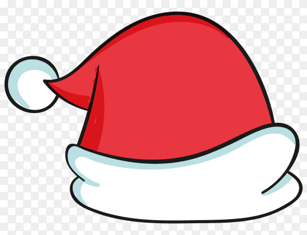 Hand drawn santa claus hat premium vector PNG