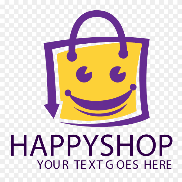 Happy shopping logo template on transparent backgrund PNG
