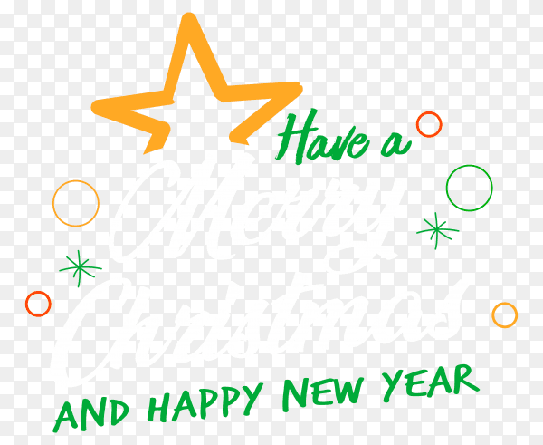 Have a merry christmas and happy new year premium vector PNG