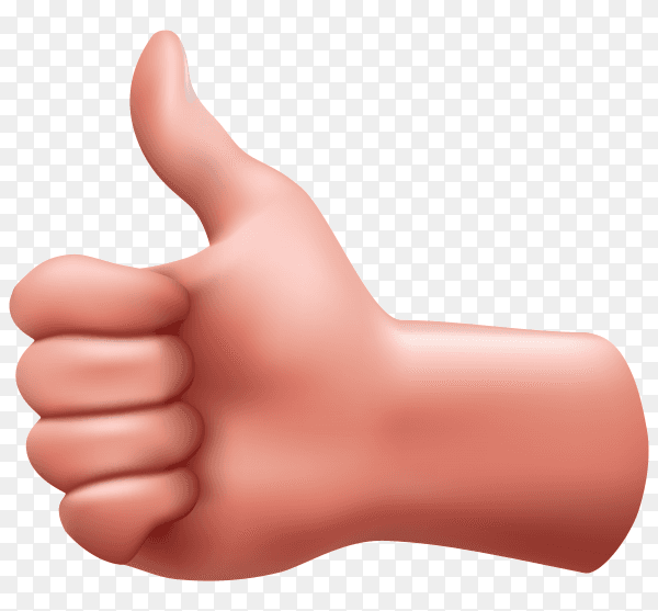 Human hand with like sign design isolated on transparent background PNG