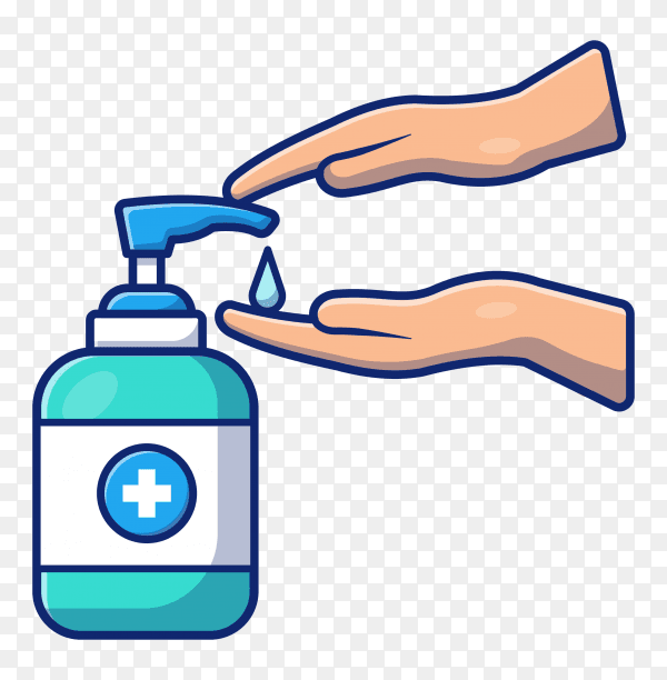 Illustration of Washing hand with disinfectant premium vector PNG