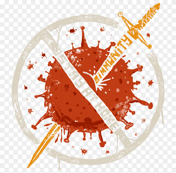 Illustration of eliminate the Coronavirus premium vector PNG