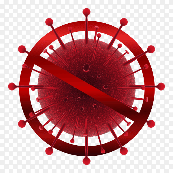 Illustrations of coronavirus sign on transparent background PNG