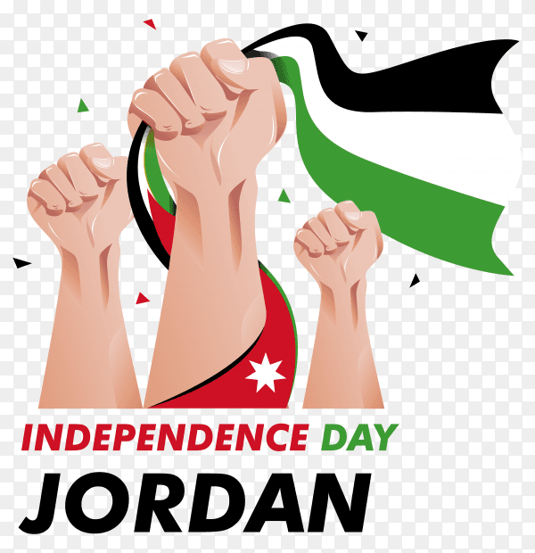 Jordan independence day illustration on transparent background PNG