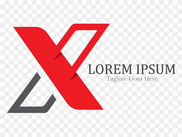 Logo letter x design on transparent background PNG