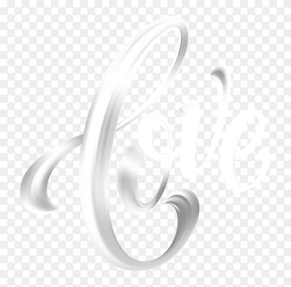 Love word hand drawn lettering on transparent background PNG