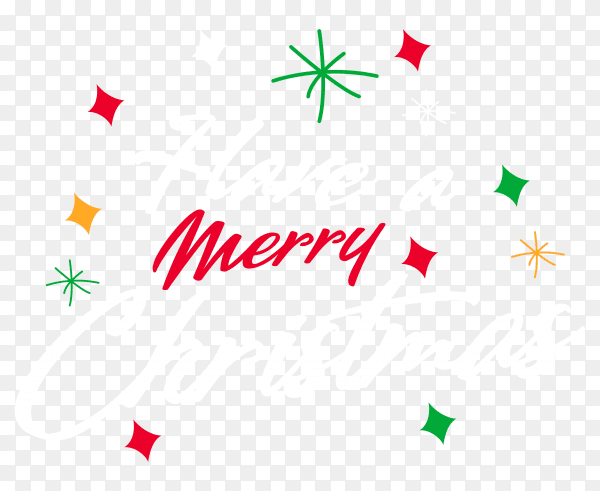 Merry christmas hand drawn on transparent background PNG