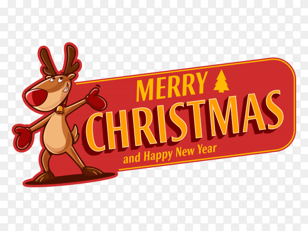 Merry christmas Banner design clipart PNG