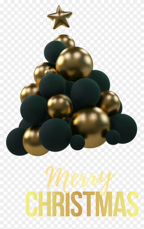 Merry christmas design on transparent background PNG