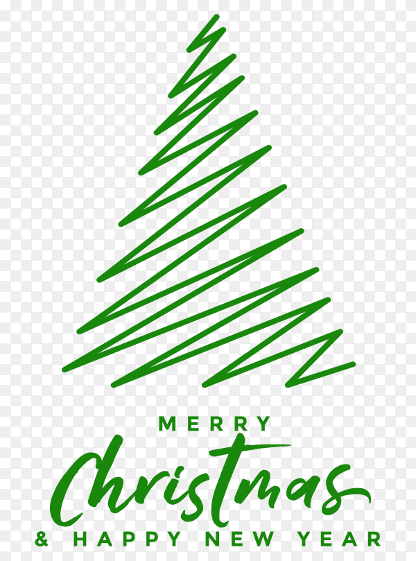 Merry christmas tree festival on transparent background PNG