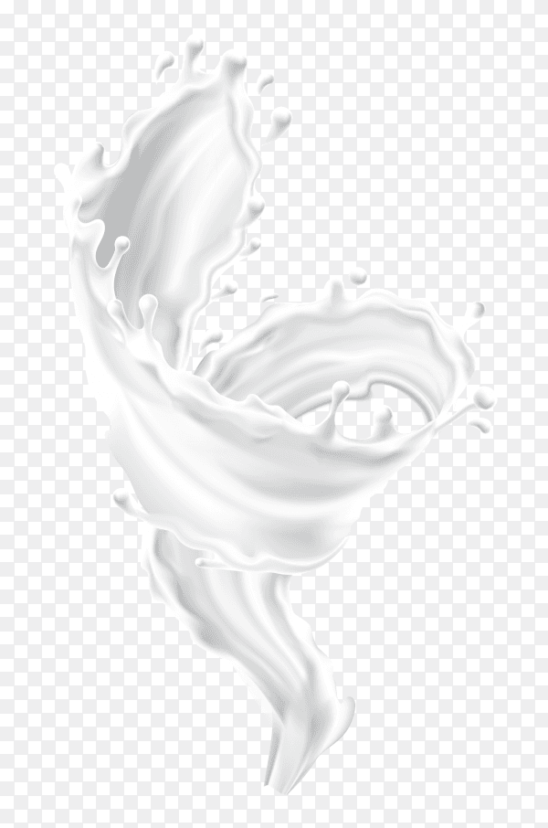 Milk splash and pouring on transparent background PNG
