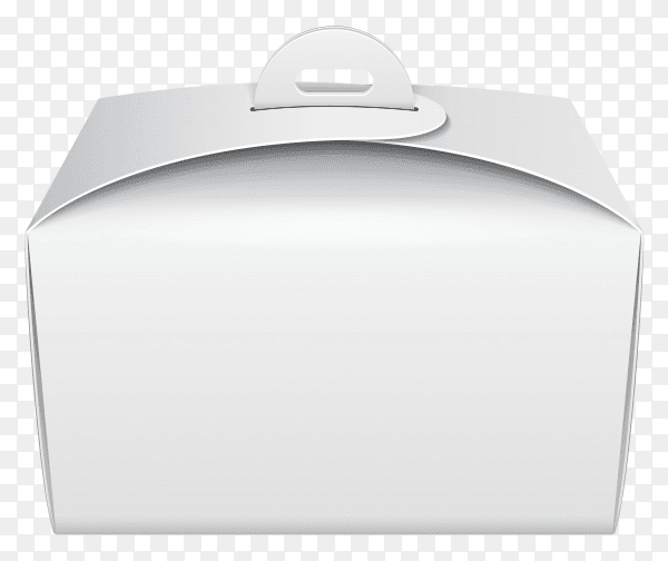 Mockup Cardboard Cake Box Carry Packaging For Fast Food Meal on transparent background PNG