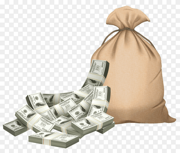 Money bag on transparent background PNG