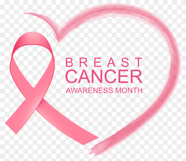 National breast cancer awareness month on transparent background PNG